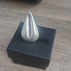Silver Teardrop Statement Ring